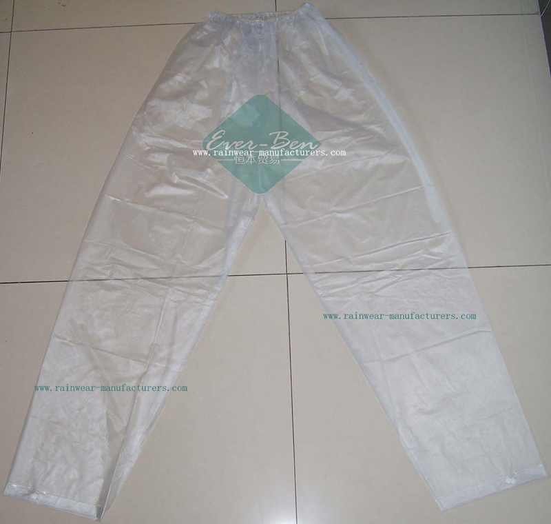 Reusable PVC clear rain mac pant china manufactory